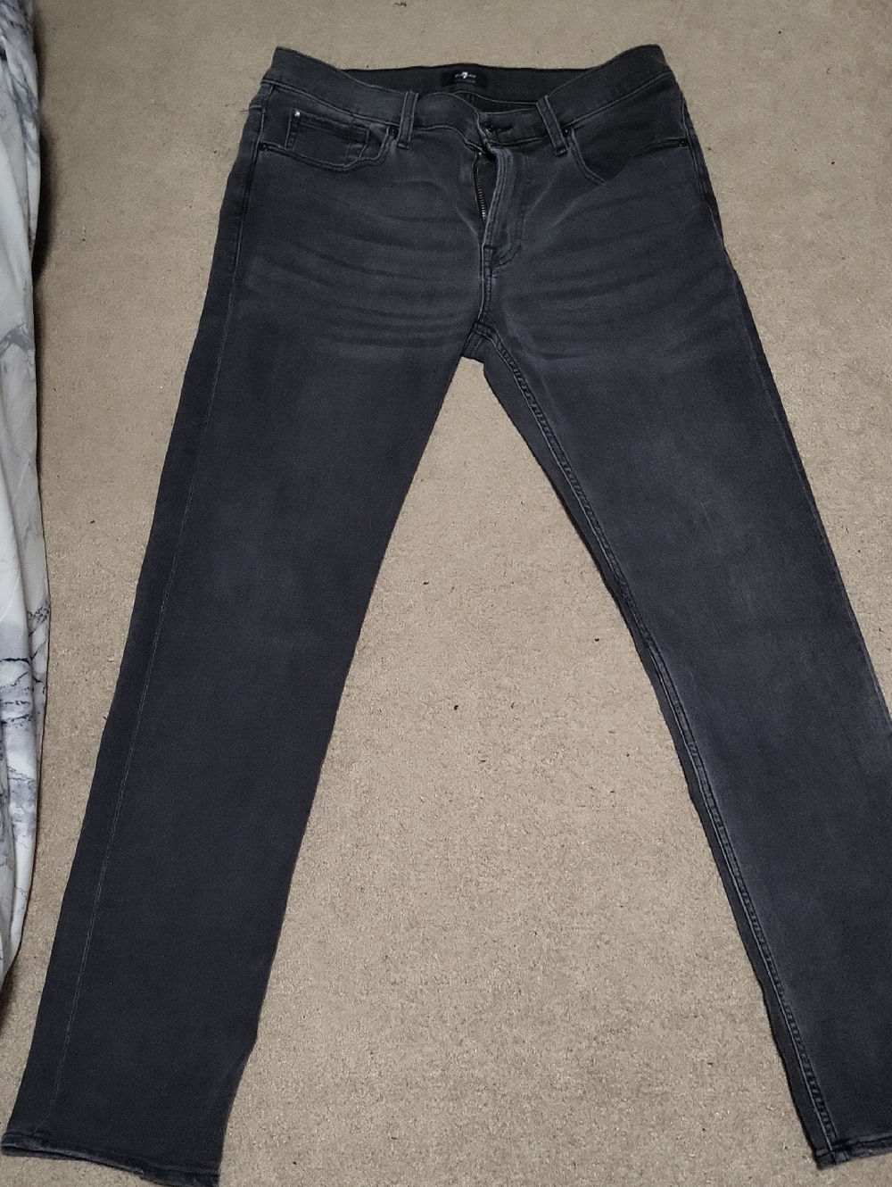 7 For All Mankind Slimmy  Jeans in Charcoal Black Size 33